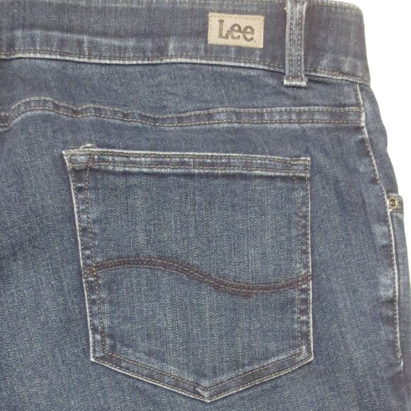 LEE womens JEANS blue STRAIGHT LEG regular fit MID-RISE flex motion SIZE 16W - Picture 8 of 10